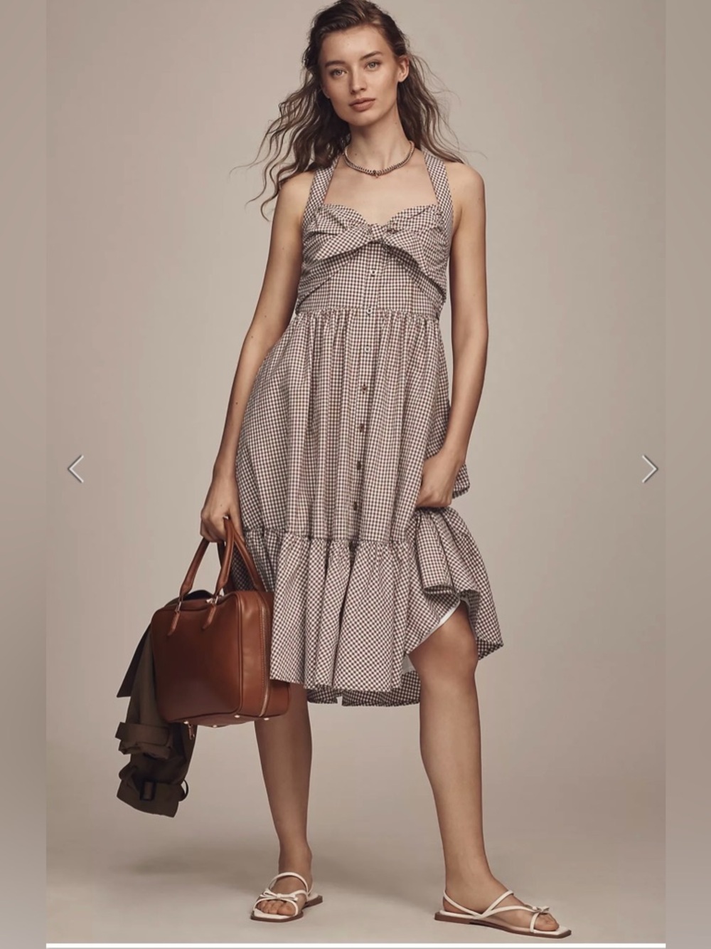 Anthropologie Maeve Gingham Bow dress
